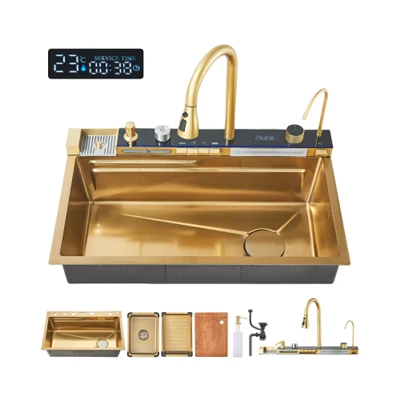 Altın Çok Fonksiyonlu Paslanmaz Çelik Lavabo